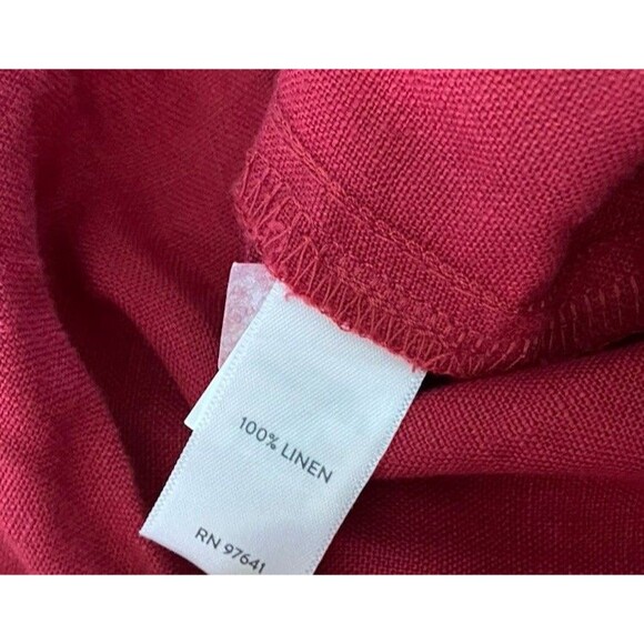 J Jill 100% Linen Wide Leg Pull On Crop Pants Size XL Nantucket Red Lagonlook - Picture 6 of 9